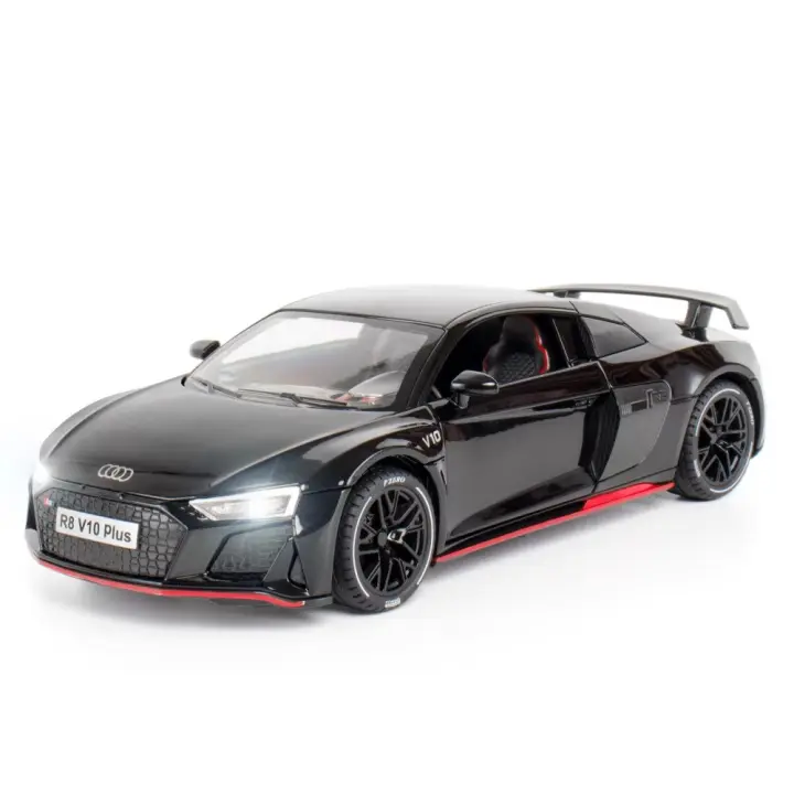 Coche De Juguete R8 V10 plus a Escala 1/24 En Aleación De Zinc Con Función De Retroceso Y Sonido Luz Regalo Para Niños - 1