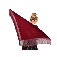 Mantón de Manila Liso, Mantones de Flamenca para el Vestido de Feria, Sevillana o Flamenca. Tamaño Ideal para Todas las Edades [Niña & Mujer] - details 0