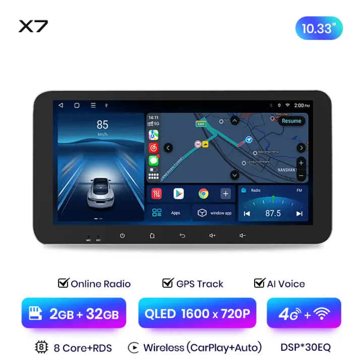 Junsun-reproductor Multimedia X7 MAX para coche Radio con Android CarPlay inalámbrico voz IA 2K 13.1 pulgadas para JEEP Compass Patriot 2010 2011 2012 2013 2014 2015 2016 - 1