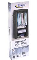 Armario ropero plegable, organizador para guardar ropa, armario de Tela, Desmontable 70 x 45 x 160 cm Negro con Puerta Enrollable - details 4