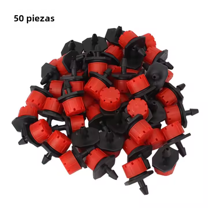 50Pcs De Emisores De Agua Con Boquillas Microajustables 4/7mm Para Jardines Vegetales Riego Anticongelante Sprinkler - 1