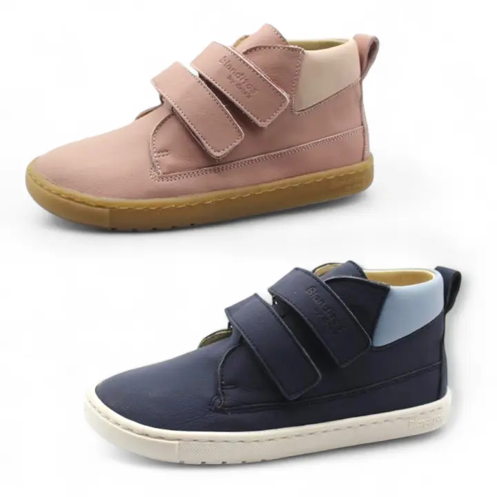 Blanditos Etna Navy25 Marino Rosa25 Rosa Palo Calzado Respetuoso Abotinado con Doble Ajuste Adhesivo. Bota Barefoot. - 1