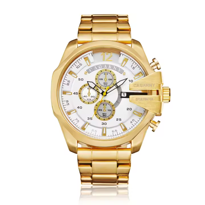 Reloj De Hombre CAGARNY Original Gran Dial 6839 Estilo Clásico Moda Casual Impermeable Acero Inoxidable Reloj De Cuarzo Para Hombres - 1