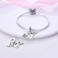 Encantos De Pareja De Niño Y Niña Platinados Con Circonia Para Pulsera O Collar Joyería Para Mujer Pendiente Clásico De Moda Vintage Romántico - details 76