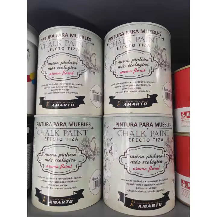 Pintura al agua para muebles chalk paint efecto tiza amarto - 1