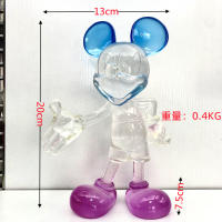 Figura De Resina Kawaii Disney Mickey Mouse 20cm Translúcida Decoración Para Escritorio Regalo Con Mano Beckoning Hand - details 1
