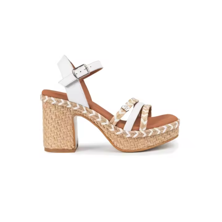 Sandalias Popa Kuka Cuerda Mujer Blanco - 1