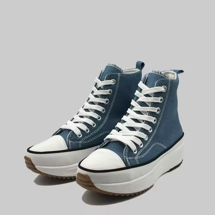 JZ Hermanos Zapatillas de lona alta con plataforma para mujer - 1