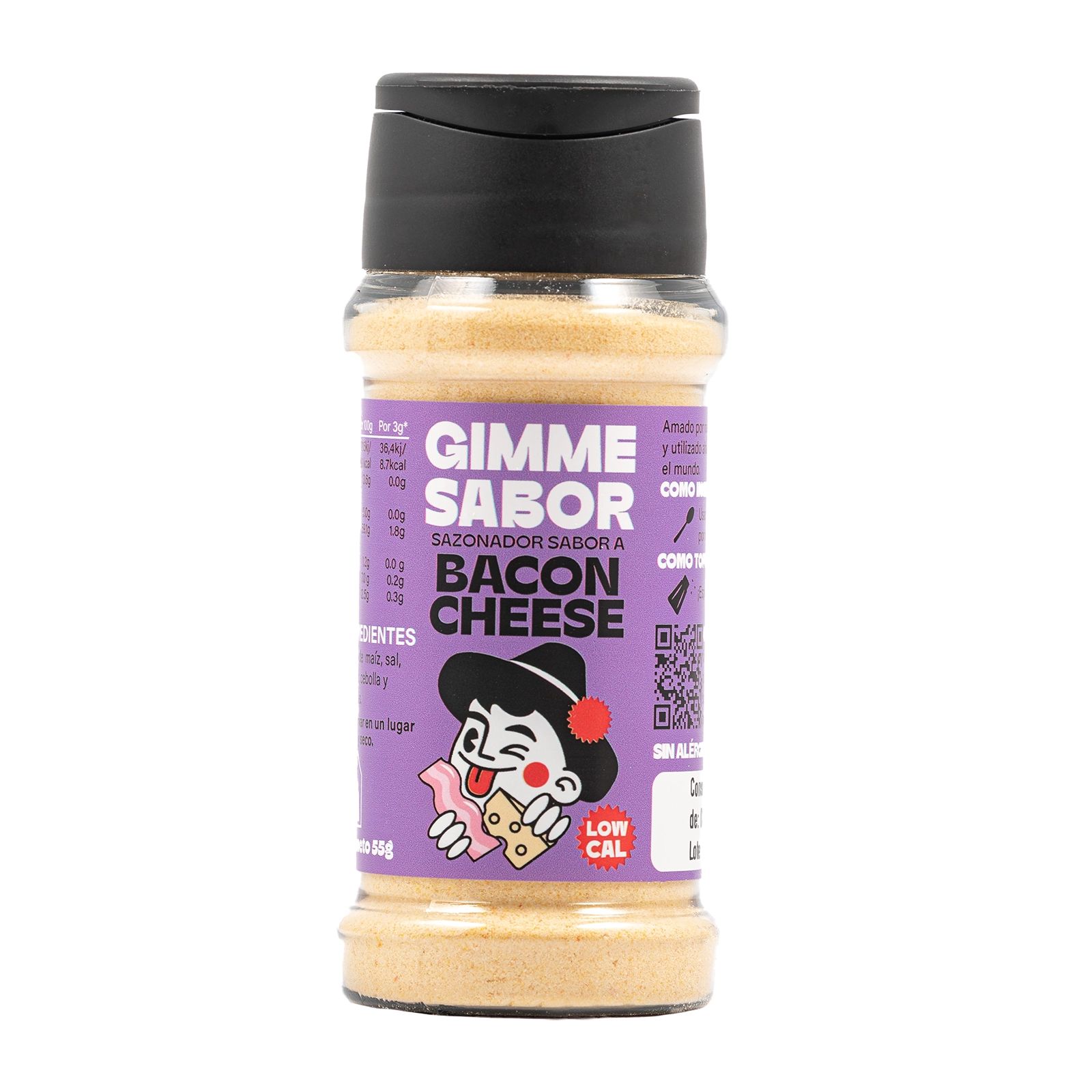 GIMME SABOR Sazonador vegetal sabor BACON Y QUESO, Sin glutamato ni alérgenos