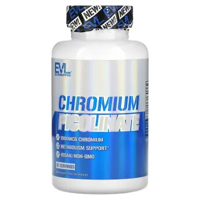 Picolinato de cromo, 1000 mcg, 30 cápsulas de EVLution Nutrition - 1
