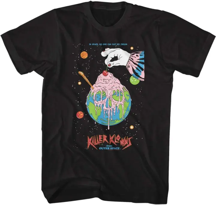Killer Klowns-Camiseta de manga corta para adulto, camisa de película en el espacio, No se puede comer helado - 1