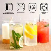Vaso De Alta Capacidad Para Bebidas Frías Y Café Con Capacidad Para Vino Y Cerveza Transparente Y Cuadrado Ecológico Para El Hogar - details 2