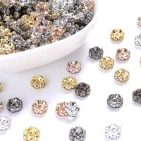 100pcs De Cuentas De Cristal Floral Mixtas De 4-10mm Para La Creación De Pulseras Collares DIY Llaveros Y Joyería De Moda - details 0