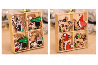 12Pcs Colgantes De Madera Para Navidad Ornamento De Árbol De Navidad Ángel De Coche Santa Claus Ciervo Decoración Para Casa Fiesta De Año Nuevo - details 5