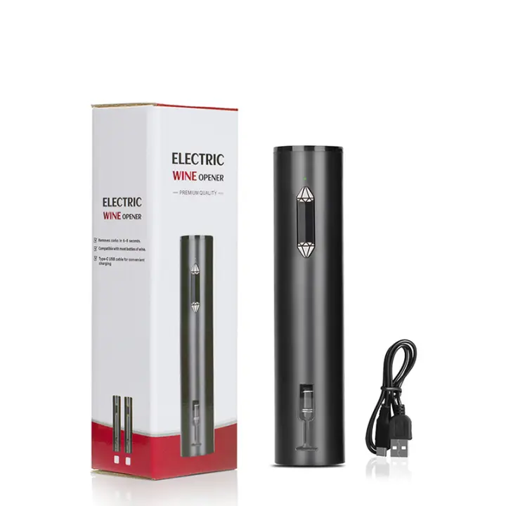 Sacacorcos Eléctrico with Recordatorio de Carga, Cable USB Gift para Hombres Entusiastas del Vino - 1