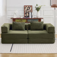 Sofá plegable convertible en sofá cama, modular de 2 plazas con funda de bombazine, sin montaje, colchón tipo tatami, ahorra espacio, ideal para salón, dormitorio, apartamento pequeño - details 1
