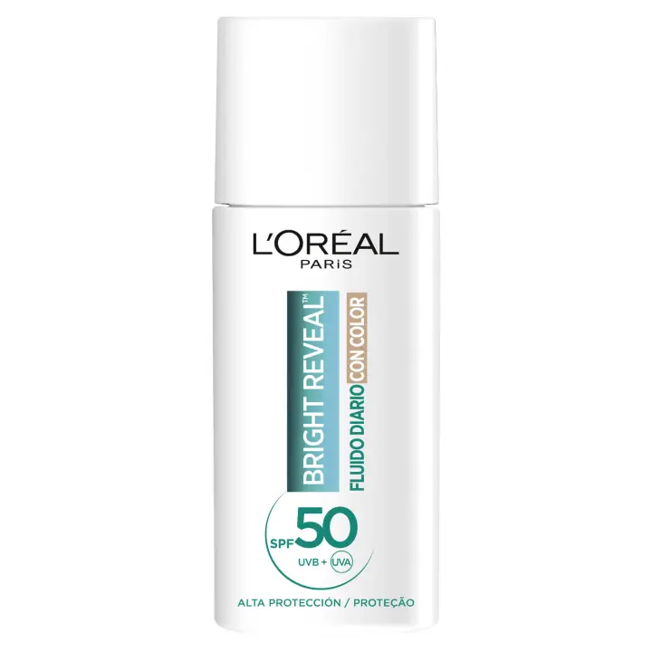 L'Oréal Paris Bright Reveal  Fluido Diario con Color y Niacinamida Protección muy alta SPF50 50Ml Tono Claro - 1