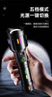 Nueva linterna láser blanca tipo C, recargable, multifuncional, fluorescente, LED de colores, luz fuerte. - details 3