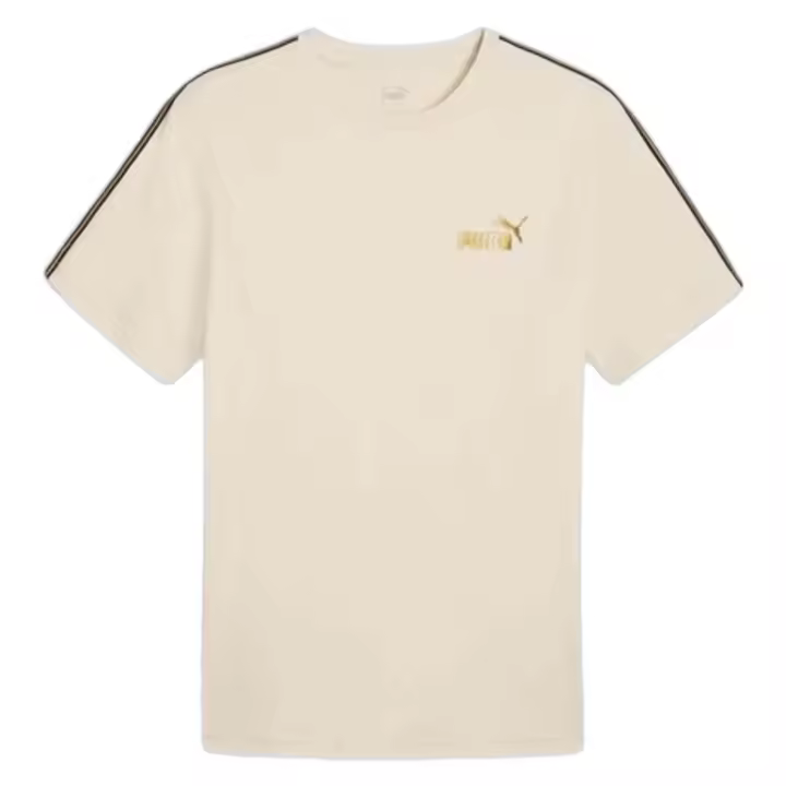 Camiseta de Manga Corta Puma Essentials Tape Minimal Gol para hombre en color beige - 1