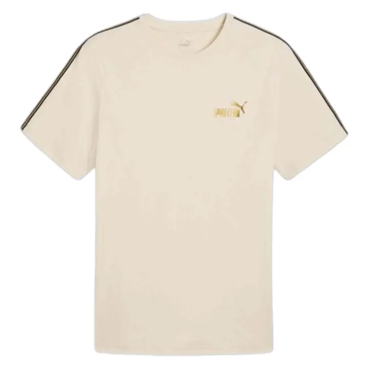 Camiseta de Manga Corta Puma Essentials Tape Minimal Gol para hombre en color beige - 1