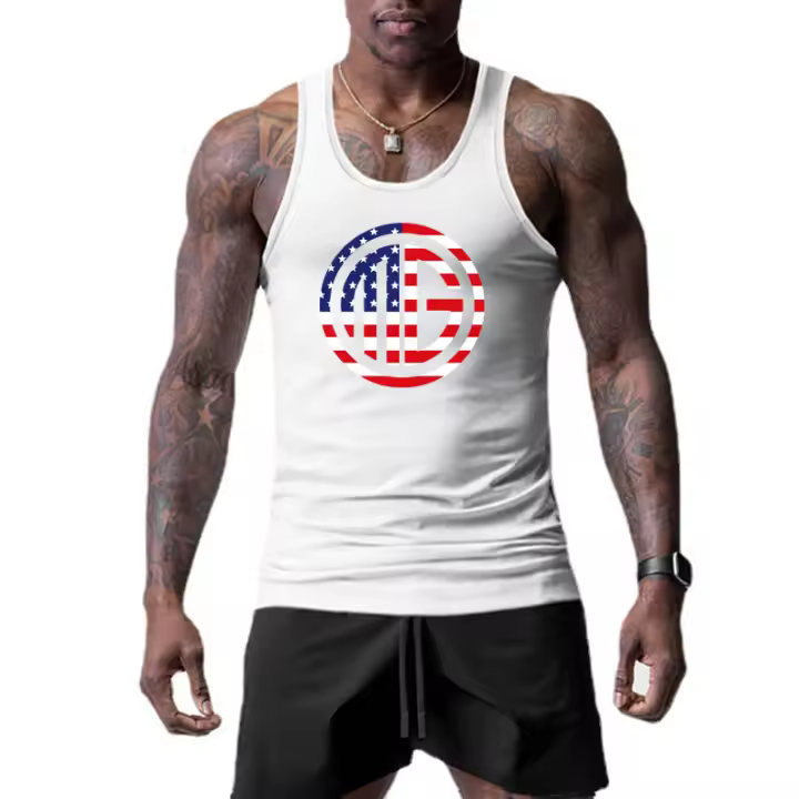 New Brand Quick-drying Men's Basketball Bodybuilding Fitness Slim Fit Summer Fashion Breathable Printed Mesh Vest - 1
