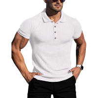 Camisa Polo Hombre Verano Nueva Con Rayas Sólidas Y Elasticidad Manga Corta Estilo Casual Cuello En Punta Material Algodón Y Poliéster - details 2