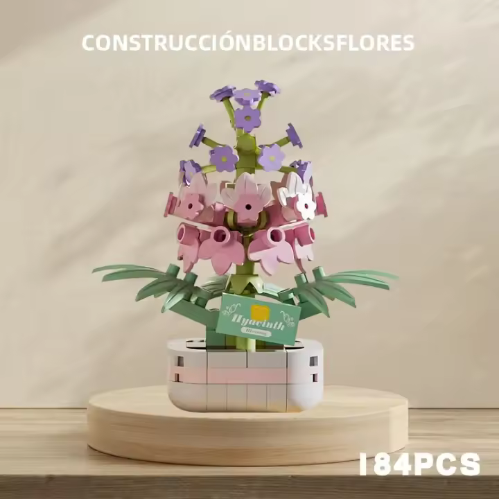 Bloques De Construcción De Suelo Con Rosa Eterna Y Girasol Juguete De Puzzle Accesorios Para Mesa Regalo Para Niños De 6 a 12 Años Material ABS - 1