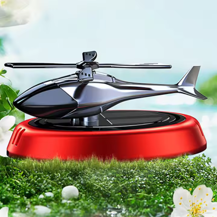 Aromaterapia Perfume Para Coche Con Solar Rotativo Decoración De Helicóptero Fresco De Aire Sin Químicos Altamente Concentrados - 1
