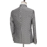 Traje De Novio a Cuadros De Moda Para Hombre Traje Formal De Doble Botón Para Bodas Y Fiestas Con Chaqueta Y Pantalones Incluidos - details 2