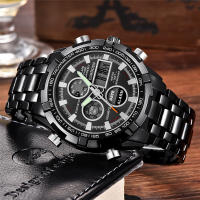 Reloj De Pulsera Dual Tiempo CURDDEN Para Hombre Con Correa De Aleación Multi-función Cronógrafo Estilo Casual Y Moda Negro - details 2