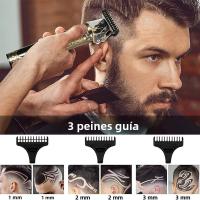Cortadora De Pelo Eléctrica Portátil T9 Vintage Recargable Por USB Para Hombres Corte Seco Y Húmedo Acero Inoxidable 50 Minutos De Uso - details 1