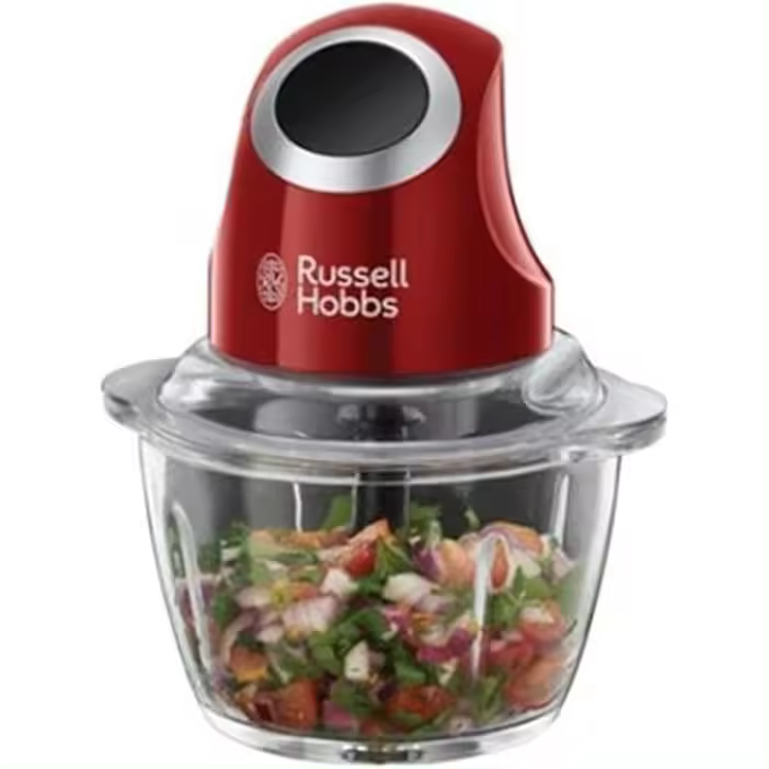 Russell Hobbs 24660-56/RH Desire-Picadora Apta para Todos los Tipos de Alimentos, 200 W, Cuchilla de Acero Inoxidable, 0.5 litros, Plástico Vidrio, Rojo, Ref. 24660-56 - 1