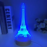 Lámpara 3D De Madera Eiffel Tower Con Luz LED Cambia De Color Decoración Para El Dormitorio De Los Niños Regalo Para Cumpleaños - details 4