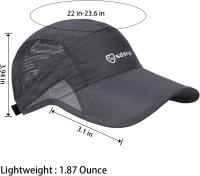 2 Packs Gorra de Béisbol Transpirable para Hombre, Protección Solar de Secado Rápido, Malla Plegable Lavable, Ligera Sombrero de Verano al Aire Libre con Hebilla Ajustable - details 4