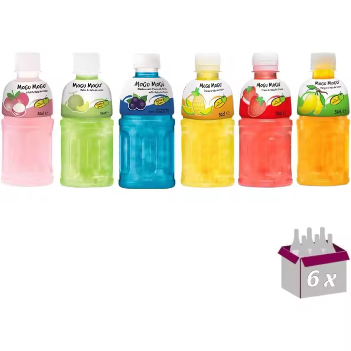 Mogu Mogu - Zumo de Frutas Surtido con Nata de Coco - Hasta 8 Sabores Surtidos - Mogu Mogu - Botella 320 ml - 1