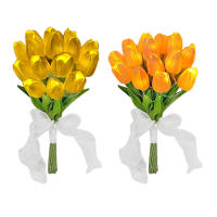 Lámpara De Noche LED En Forma De Tulipán Imitación De Flor Artificial Decoración Para El Hogar Con 5/10 Tulipes PVC - details 0