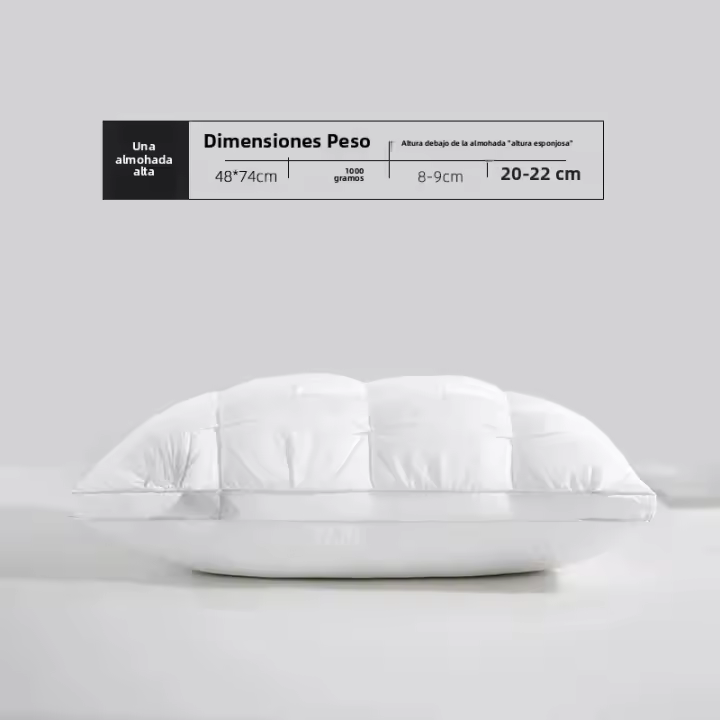 Almohada De Sueño Cómoda 5 Estrellas Hotel Almohada Tridimensional Suave Lavable Color Sólido Soporte Cervical Para Viajes Y Hogar - 1
