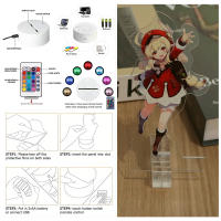 Lámpara 3D Genshin Impact Luz Nocturna LED Figuras Anime Zhongli Raiden Shogun Control Remoto RGB Colores De Sueño Decoración Para Habitación De Niños Regalos Para El Hogar - details 1