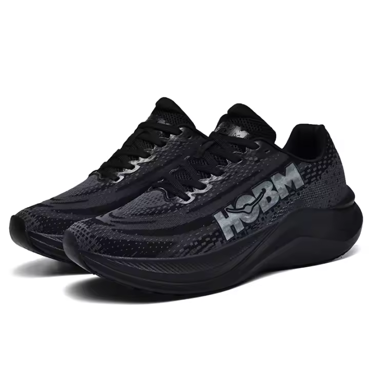 Zapatos De Correr HOBM Para Hombres Zapatillas Deportivas Ligeros Y Transpirables Absorben Choques Talla True Color Negro - 1