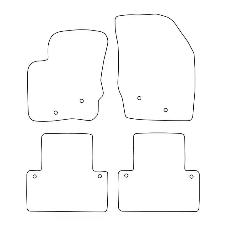 Juego de alfombrillas de terciopelo para Volvo XC90 I 2002-2014 - acabado negro - 1
