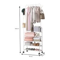 LUTODY - Perchero pie de burro y Zapatero, Colgador de ropa con estante para zapatos y accesorios, Multifuncional para salón, dormitorio, sala de estar y entrada - details 11