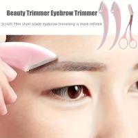 Juego De 2/3 Piezas Cortador De Cejas En Forma De Luna Crescent Trimmer De Acero Inoxidable Con Peine Y Tijeras Para Cejas - details 2