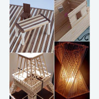 50Pcs Varillas De Bambú Rectangulares Para Modelos Y Manualidades No Terminadas Material De Madera Para Artesanía Y Construcción - details 1