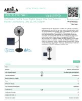 FABRILAMP Ventilador De Pie Solar Rialto MOTOR DC Negro 30w 3vel 5aspas Puerto Usb Bateria Litio 112x41x38cm panel solar con CABLE DE 5 METROS,MANDO A DISTANCIA incluido Cabezal con dos funciones, fijo y rotatorio CALIDAD TOP DE CONFIANZA - details 1