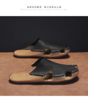 Sandalias De Cuero Para Hombre Talla Grande 46 48 Zapatos Clásicos De Verano Cómodos Para Caminar Al Aire Libre Mocasines Suaves Romanas - details 20