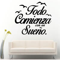 Pegatina De Pared Moderna En Estilo Español Para Oficina Y Dormitorio Adorno Vinilo Para Decoración De Habitaciones Y Salas - details 2