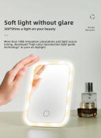 Espejo De Maquillaje Con Pantalla Táctil LED Plegable Y 3 Modos De Luz Recargable Por USB Color ABS Herramientas De Cosméticos - details 11
