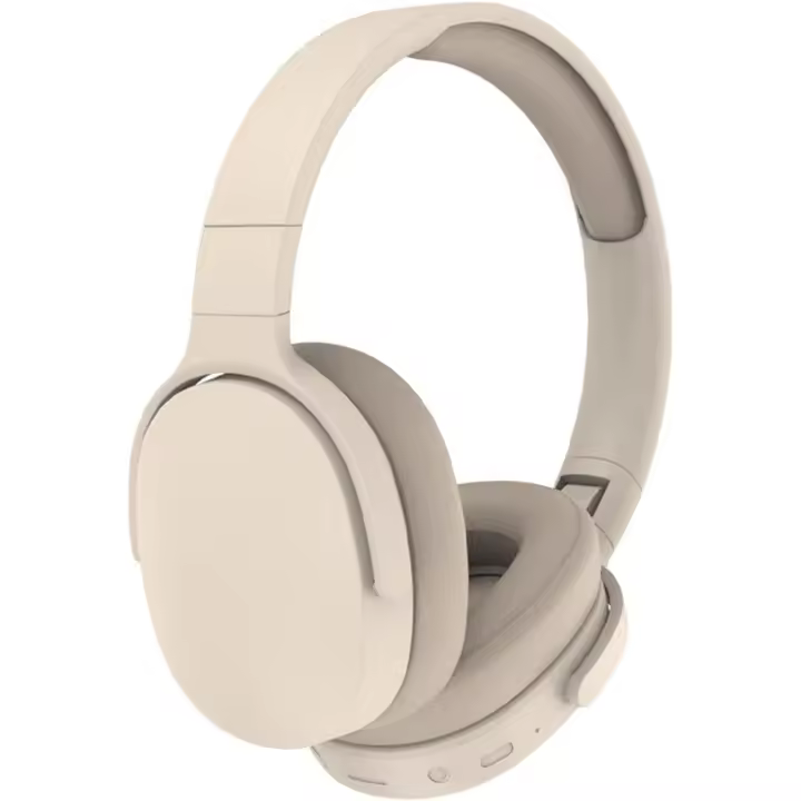 Auriculares inalámstricos Bluetooth, auriculares inalámstricos con reducción ajustable, auriculares Estéreo 5,1 compatibles con Bluetooth para Viajes, color beige - 1