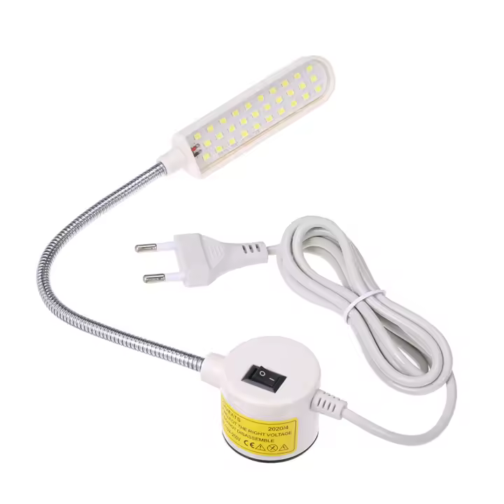 Luz De Máquina De Costura 6W 30LEDs Base Fija Tubo Flexible De Patas De Pato Para Tareas Domésticas Fuente De Alimentación AC110-250V - 1