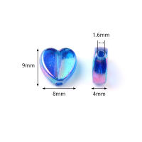200pcs Bolas De Corazón De Acrílico 8x9mm Colores Transparentes Y Vibrantes Para Hacer Joyas DIY Pulseras Collares Material De Spacer - details 0